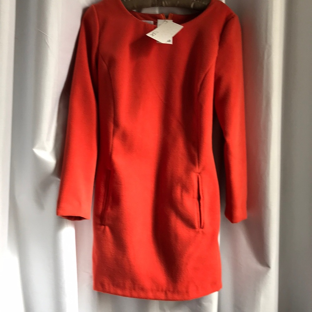 Orange wool mini dress-see measurements